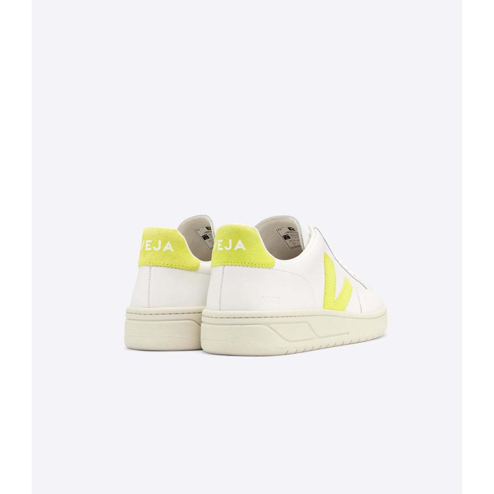 Veja V-12 LEATHER Joggesko Dame White/Mint | NO 676DFM